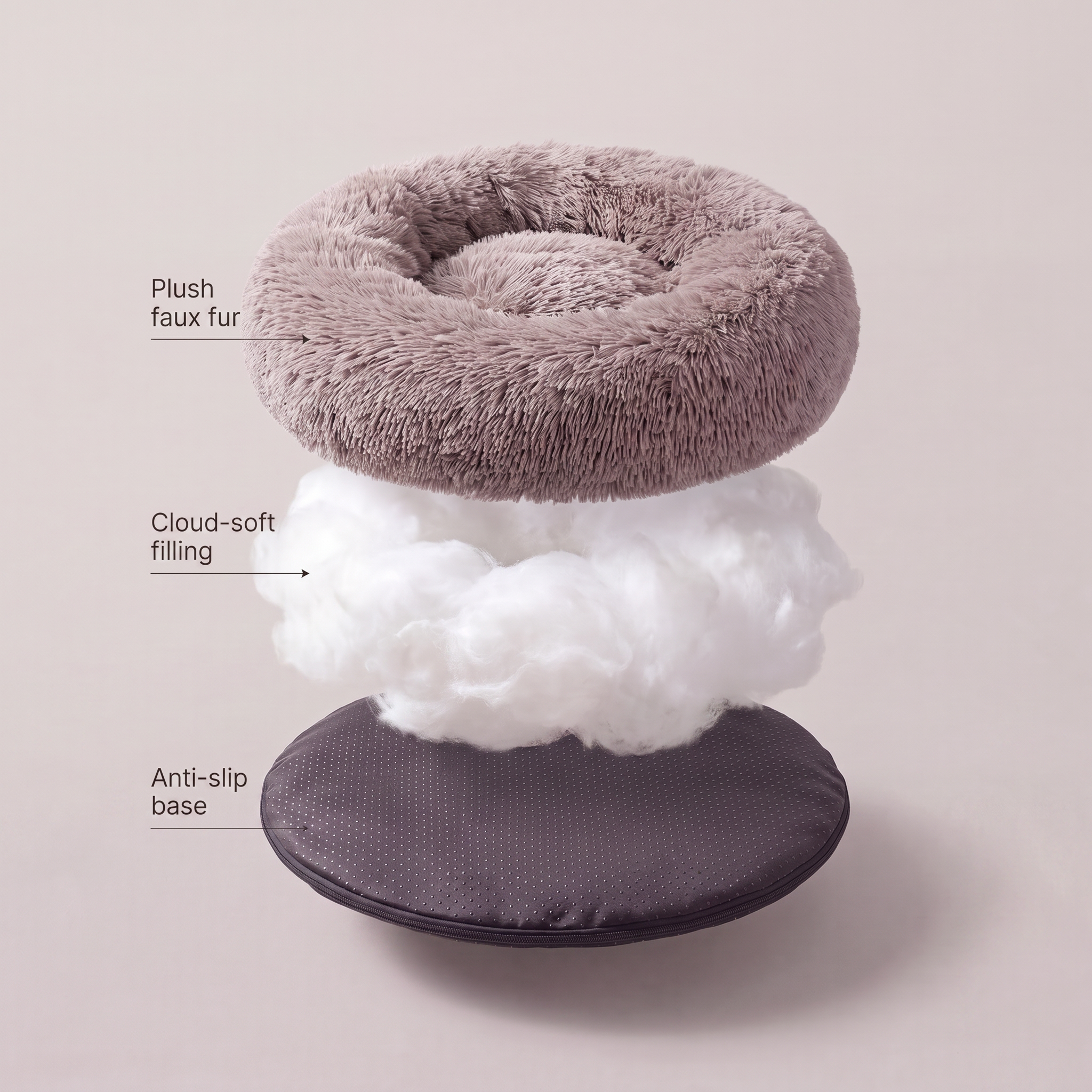 Fuzzy Round Fluffy Dog/Cat Bed